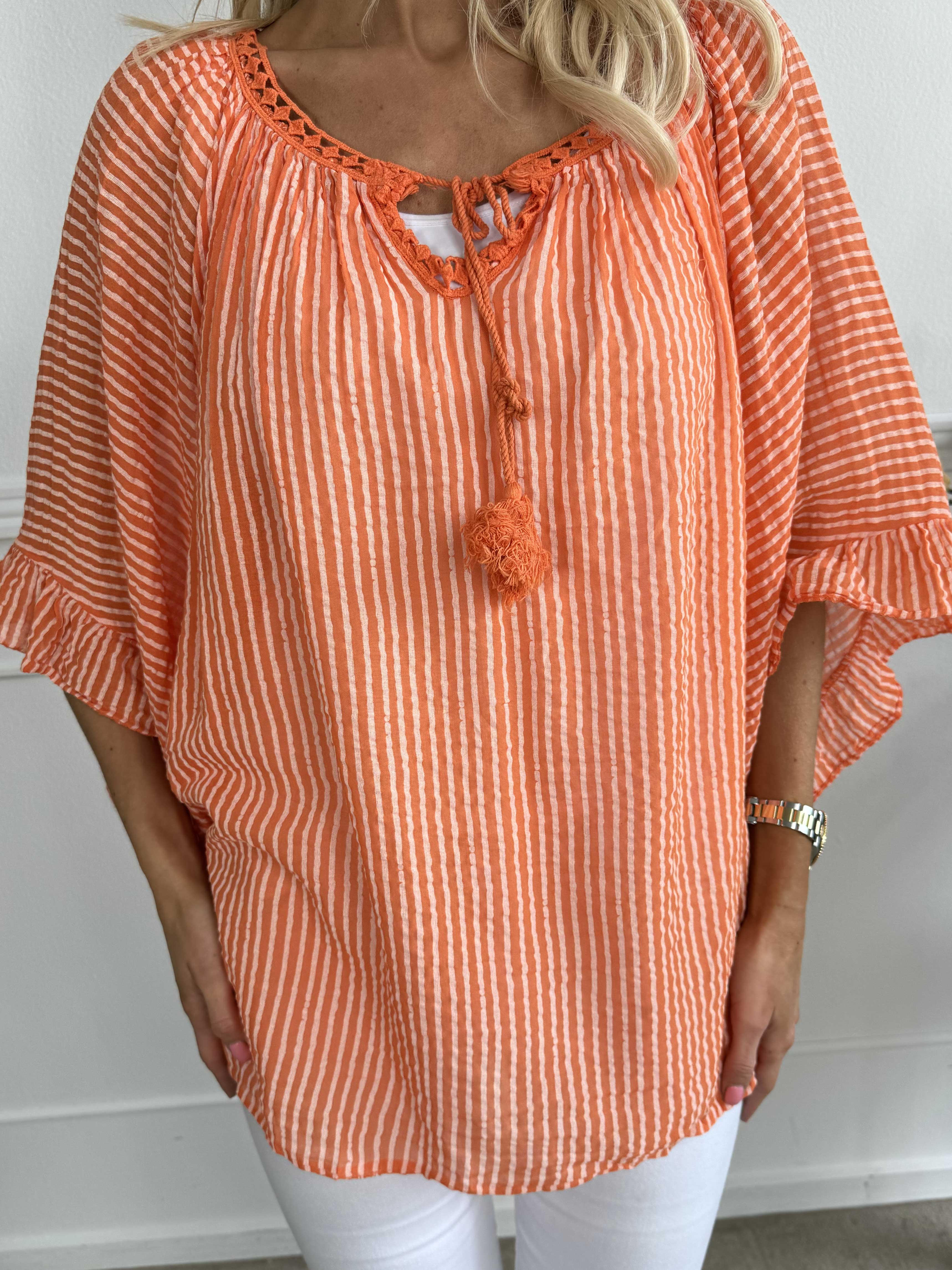 Marija - Söt randig tunika med vackra ärmar